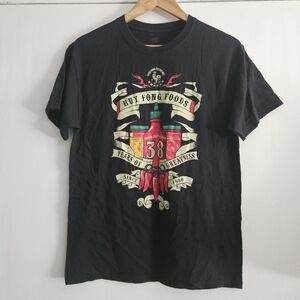 Hoy Fung Foods Asian Black Cotton Blend Men's T-shirt Size Medium